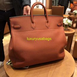 Bk Leather Handbag Trusted Luxury Head Layer Cowhide Large Capacity Luggage Bag for Men and Womens Portable Travel Bag Genuine Leather 50 Plat have logo HB5E