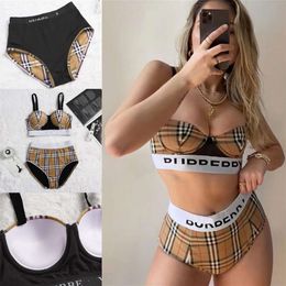 Designer Hot Sell Bikini Chest Gathering Woman Sense Beach Wear Summer Swim Suit Sexy Sling Strap Bur Design Pattern Plaid Swimsuit High Quality Womens Si ggitys 5RIQ