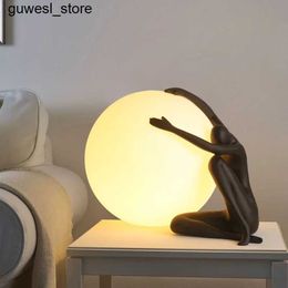 Night Lights AIGESI Contemporary Nordic Creative Resin Table LED Light Decoration for Childrens Bedroom Living Room Bedside Light S240513