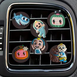 Interior Decorations Cocoa Melon Cartoon Car Air Vent Clip Outlet Per Conditioner Clips For Office Home Freshener Drop Delivery Oturw