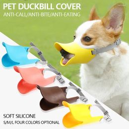 Dog Apparel Cover Adjustable Nylon Tape Soft Silicone Duckbill Design Breathable Muzzle Anti Biting Training Stop Chew Pet Supplies