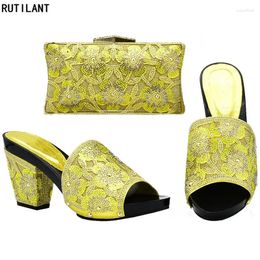 Dress Shoes Arrival Italian With Matching Bags Set Decorated Rhinestone Latest African Party Pumps And Bag