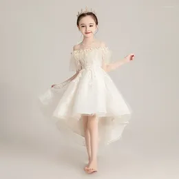 Girl Dresses Flower Princess Dress Fluffy Gauze Children's Host Walk Show Evening Little Wedding Performanc