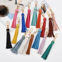 Fashion PU Leather Tassel Key Chain Women Cute Keychain Bag Accessories Decoration Tassels Car Ring Fringe Jewelry 240429