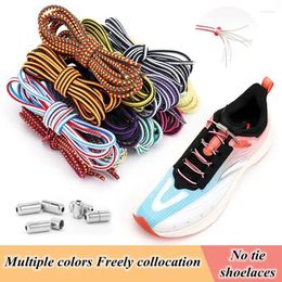 Shoe Parts 1Pair Elastic Shoelaces Round No Tie Laces Sneakers Shoelace Kids Adult Rubber Lock One Size Fits All Shoes