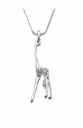 Double Nose Arrival Metal Inlay Women Figure Gymnastic Girl Charm Necklace Gym Jewellery Pendant Necklaces4101731