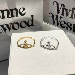 Brand Westwoods Little Saturn Ring Female Unique Design Sense of Index Finger Fashionable and Personalized Planet Advanced Nail