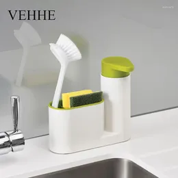 Liquid Soap Dispenser VEHHE Kitchen Accessories Bathroom Bottle Storage Box WithTank Brush Holder Rack Shampoo