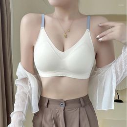 Yoga Outfit Sexy Seamless Underwear Women's Big Breasts Show Small No Steel Ring Gathered Fixed Cup Beautiful Back Bra Thin Section