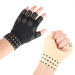 Wrist Support 1pair Arthritis Compression Gloves Half Finger Non-slip Therapy Hand Protection Pain Relief