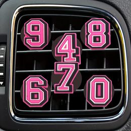 Other Interior Accessories Pink Number Cartoon Car Air Vent Clip Outlet Per Clips Diffuser Conditioner For Office Home Drop Delivery Otdvg