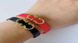 Fashion Charm Bracelet Buckle Leather Tape Wristband Bracelets Designer Man Women Jewelry3302440