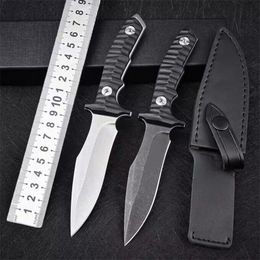Small PL Force MK9 Straight Fixed Blade Knife Black D2 Blade G10 Handle Tactical Pocket Hunting Camping EDC Survival Tool Knives a2764
