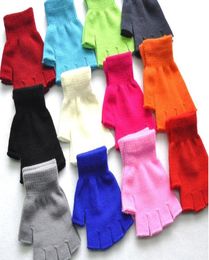 Colourful half palm short glove Fashion Accessories 5finger half pu gloves 10pairslot6771571