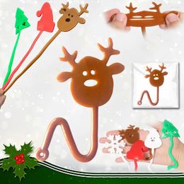 Party Favour 15Pcs Cute Christmas Snowflake Snowman Reindeer Wall Stretchy Sticky Hand Toys For Kids Favours Burthday Gifts