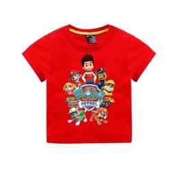 T-shirts Cartoon Kids T-shirt Puppy Paw Cotton Trend Shirt Summer Boys Girls Clothes Short Sleeve Casual Children Casual Tops T240509