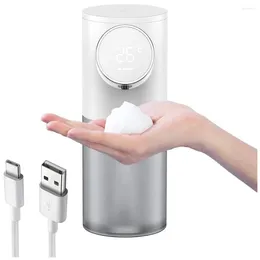 Liquid Soap Dispenser Foam USB Rechargeable 320Ml Dispensers Digital Display Machine Home White