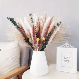 Decorative Flowers Natural Fluffy Pampas Dried Tails Grass Decoration Christmas Wedding Bouquets Boho Home Room Decor Party Supplies