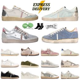 Low Top OG Ball Star Suede Handmade Designer Casual Shoes Leather Gold Glitter Luxury Trainers Italy Brand Upper Womens Mens Loafers Vintage Silver Sneakers Outdoor
