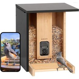 Other Bird Supplies NETVUE Birdfy - Upgraded Smart Feeder With Camera Solar Powered Eco-Friendly & Reable Bamboo Wood Gift For Christmas