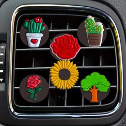 Other Interior Accessories Plant Cartoon Car Air Vent Clip Outlet Per Clips Conditioner For Office Home Freshener Drop Delivery Otbsp