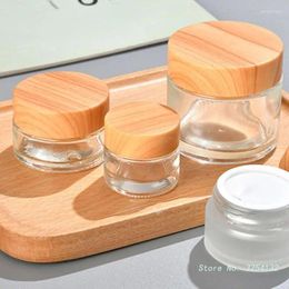Storage Bottles 1PC 5-60g Round Glass Jars With Leakproof Lids Empty Sample For Makeup Face Cream Eye Lip DIY Tool