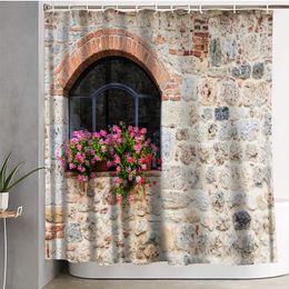 Shower Curtains Gothic Architecture Old Stone House Curtain Bathroom Accessories