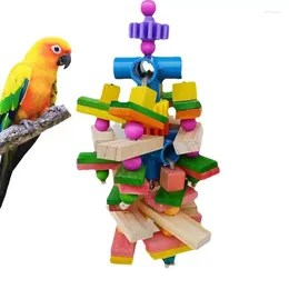 Other Bird Supplies Wooden Blocks Chew Toys Natural Multi-colored Chewing Toy Enriching Parrot For African Grey