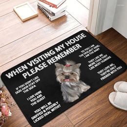 Carpets Yorkshire Terrier Floor Door Kitchen Bath Mats Anti-Slip Indoor Cute Yorkie Dog Doormat Garden Entrance Rug Carpet Footpad