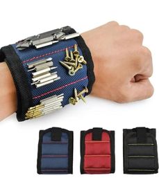 Whole Magnetic Wristband Pocket Belt Pouch Bag Screws Holder Holding Tools Magnetics bracelets Practical Strong Wrist Toolkit9612796