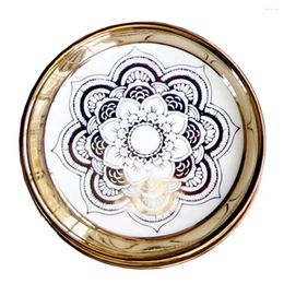 Plates Ceramic Dish Plate Moasic Pattern Tableware W/ Golden Trim For Rings