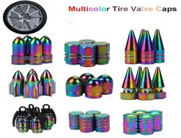 4PCS Wheel Stem Cap Neon lights Color Aluminum Car tire valve caps Bullet Grenade design Car Truck Air Port Cover Tire Rim Valve L7127822