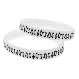 Charm Bracelets 50 Pcs Music Note Silicone Rubber Wristband Student Sport Bracelet Adult Size