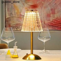 Night Lights Crystal desk lamp rechargeable night light 3-color dimmable LED touch light portable crystal desk lamp bedroom living room S240513