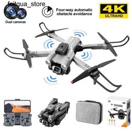 Drones New K9 Pro RC Drone 4K Dual Camera Professional Wide Angle Optical Flow Positioning Four Helicopter Childrens Toys Boys and Childrens Gifts S24513