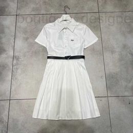 Basic & Casual Dresses designer brand Trendy Brand New High-quality Summer Shirt Dress with Letter Embroidery Decoration Paired Belt Skirt A-line for Women P1XY