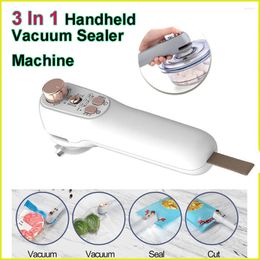 Storage Bottles Mini Portable 3 In 1 Handheld Vacuum Machine Cutter Household Food Saver Plastic Bag Cutting Tool