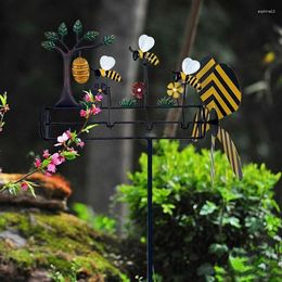 Decorative Figurines Metal Bee Windmill Bees Wind Spinner Yard Gardening Pinwheel Garden Decoration Outdoor