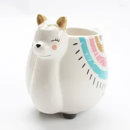 Mugs Cute Coffee Cup Scandinavian Ceramic Shaped Mug Animal Alpaca Holiday Craft Gifts Creative Gift For Children