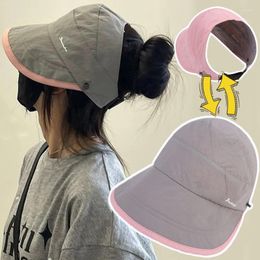 Wide Brim Hats Summer Double Sided Sunhat Women Caps Foldable Quick-dry Beach Bucket Hat UV Protection Visors Fisherman