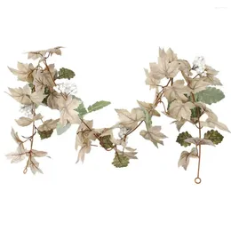 Decorative Flowers Low Maintenance Foliage Fall White Maple Vine Harvest Decor Unique Design Rattan For Thanksgiving Halloween Autumn