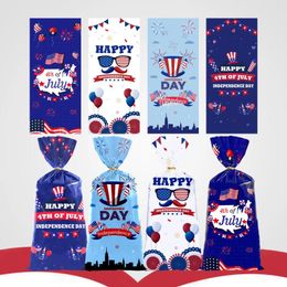 Gift Wrap 50Pc Independence Day Theme Candy Cookie Bag American Flag OPP Popcorn Bags For Happy 4th Of July Birthday