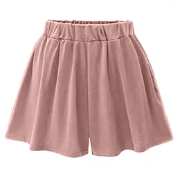 Women's Pants Solid Culottes Wide Leg Shorts Classic High Waisted Casual Trousers For Fine Womens Breathable Summer Beach