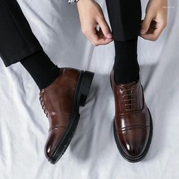 Casual Shoes Luxury Men's Platform Leather Oxford Formal Men Fashion Trend Handmade Moccasins Mens