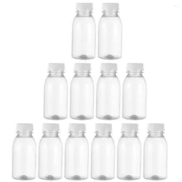 Take Out Containers 12 Pcs Milk Bottle Reusable Bottles Drinking Water Juice With Cover Outdoor Clear The Pet Convenient