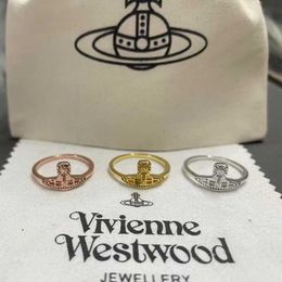 Brand Westwoods Little Saturn Floating Ring Female Classic Fashion Flat Planet Nail