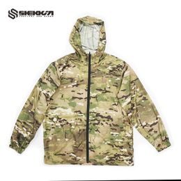 Men's Casual Shirts Tactical outdoor mountain fishing hunting camouflage leather jacket long sleeved zippered cardigan sun protection suit Q240510
