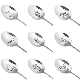 Party Favor Valentines Day Stainless Steel Milk Coffee Spoons Love Letter Gift For Girlfriend Boyfriend Wedding Souvenirs Anniversary Gifts