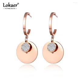 Stud Earrings Trendy Stainless Steel Drilling Disc Bohemia Clay Shiny Rhinestone Creative Jewelry For Women E19104