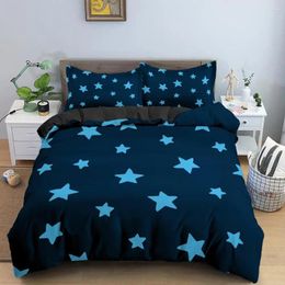 Bedding Sets Stars Moon Set Polyester Comforter Sheets Pillowcases Kids Boys Home Textile Comfortable Fabric